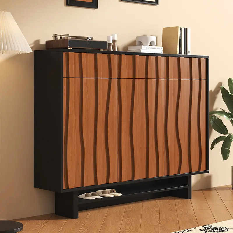 French wabi sabi home shoe cabinet entrance door aisle modern simple entrance locker children