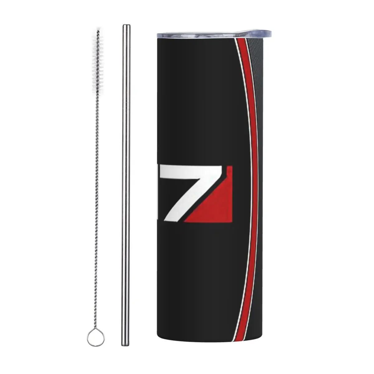 N7 Mass Effect Emblem Stainless Steel Tumbler Vacuum Insulated Mug Thermal Cold Cup Straw With Lid 20oz