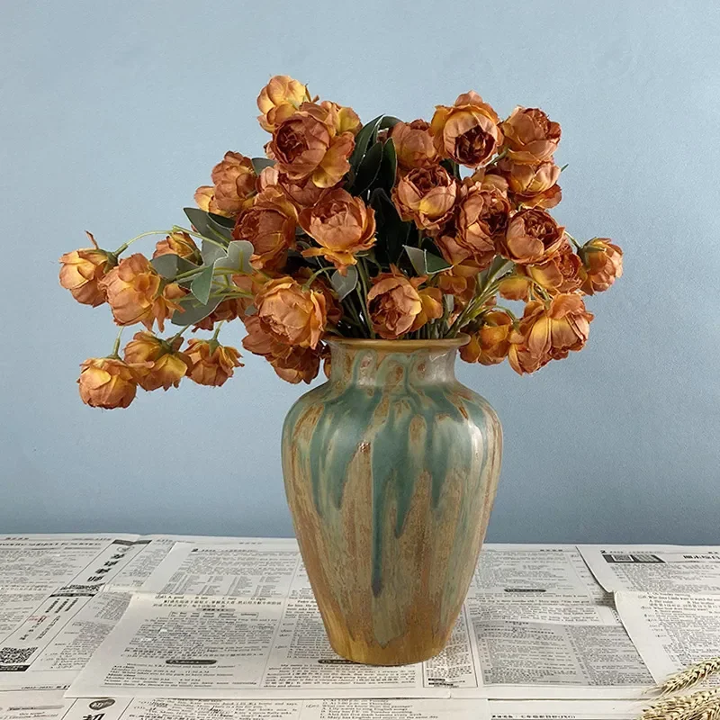 for Jingdezhen Ceramic Ornaments Creative Handmade Dry Chinese Style Study Living Room Entrance Vase Modern Simple Decoration