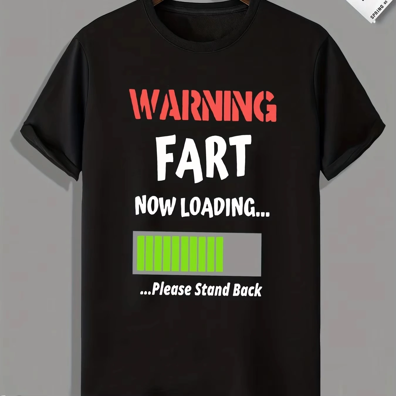 

sherkMen's Summer Loose 100 Cotton Warning Fart Print T-shirt Top, Casual Harajuku Top, Funny Graphic T-shirt