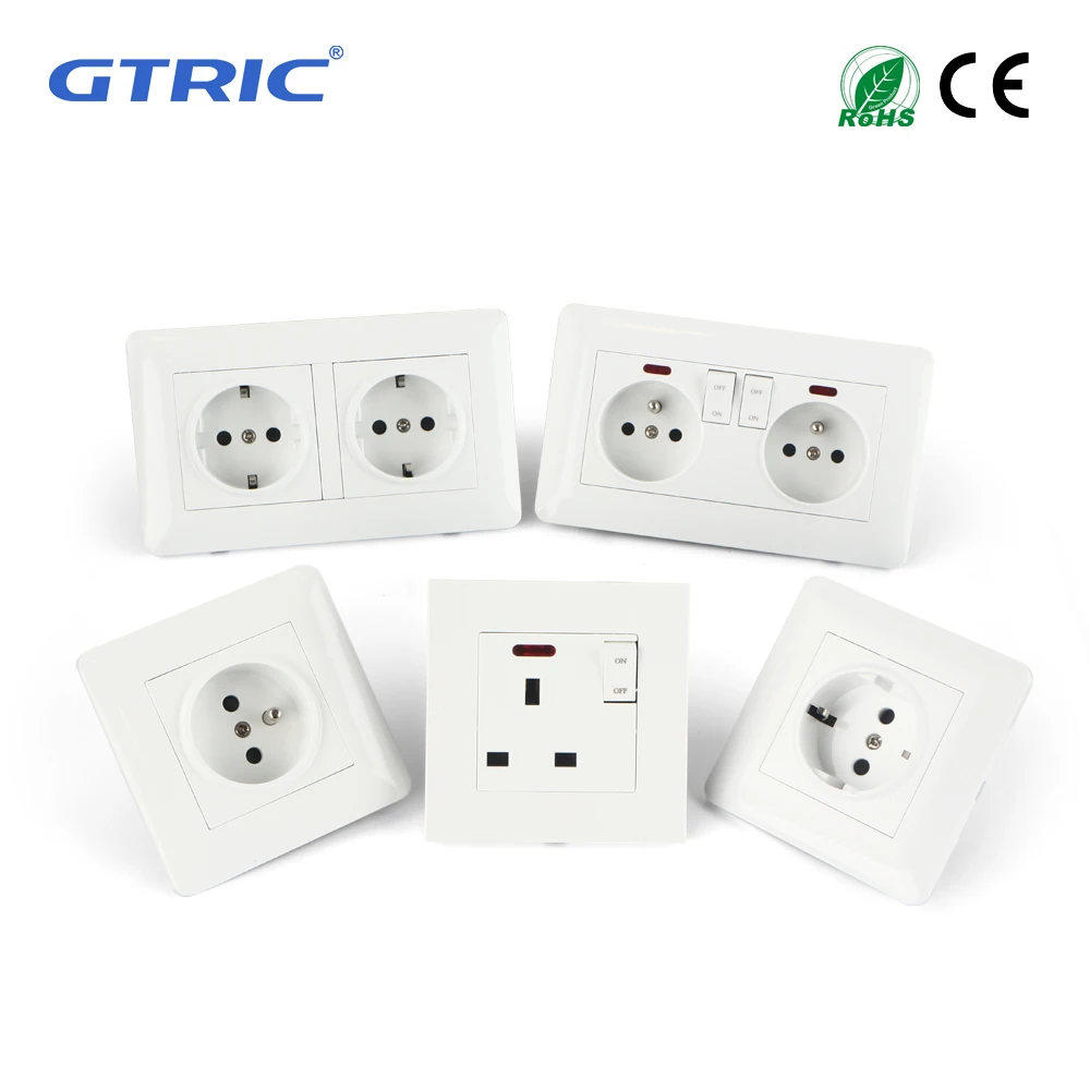 

GTRIC EU FR UK US Universal Standard Power Plug Various specifications can be replaced Used With IP66 Waterproof Socket Box