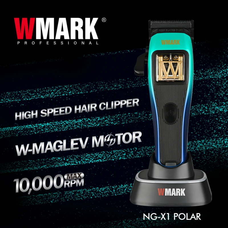 

Новинка 2023 года, профессиональный электрический триммер для волос WMARK NG-X1 POLAR, высокоскоростная машинка для стрижки волос с магнитной левитацией, DLC, порошковая металлическая фольга