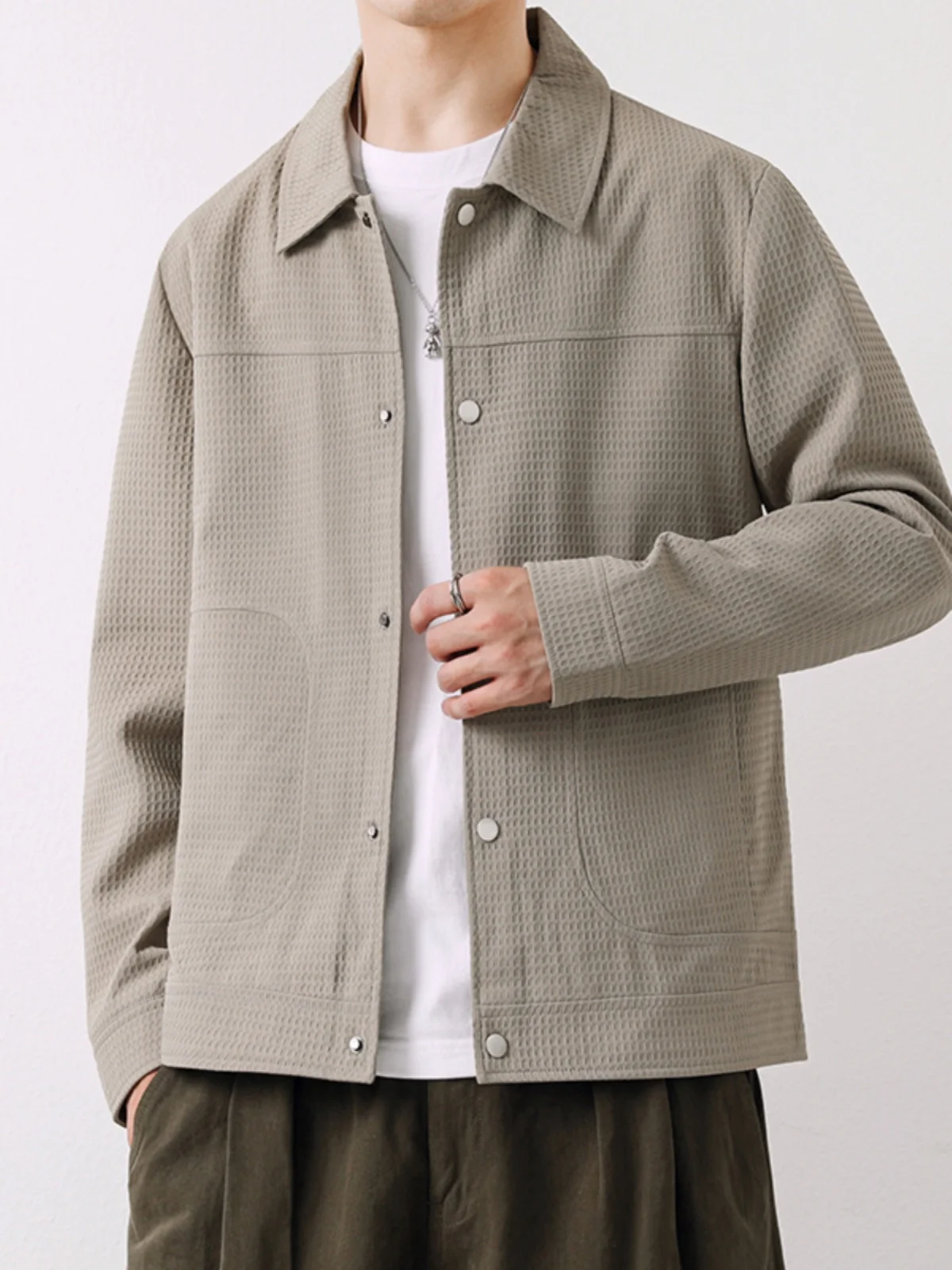 

Мужская повседневная рабочая куртка в американском стиле, весна-осень, модный бренд, универсальная свободная верхняя одежда, ветрозащитная, из полиэстера/нейлона, комфортная.