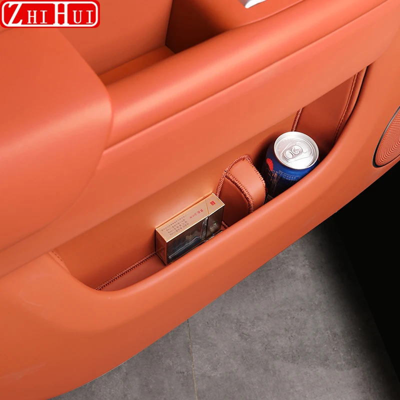 For Li Lixiang L7 L8 L9 2022-2024 Car Styling Door Storage Pocket Door Slot Pad Interior Protective PU Leather Pad Accessories