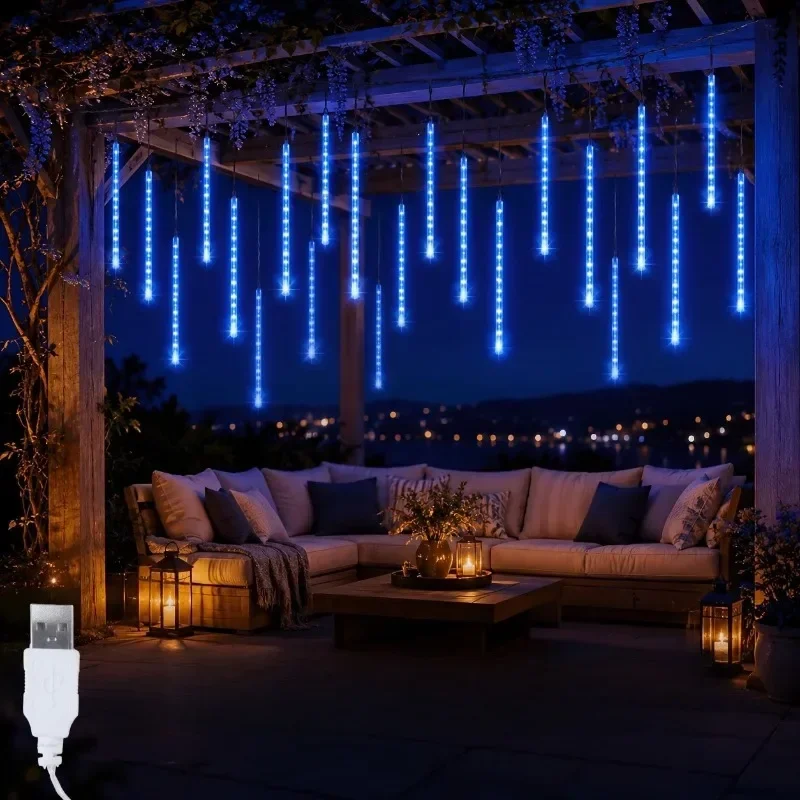 8 Modes USB Popsicle LED String Lights Waterproof Flexible Curtain Garland Lamp For Home Wedding Christmas Party Garden Decor