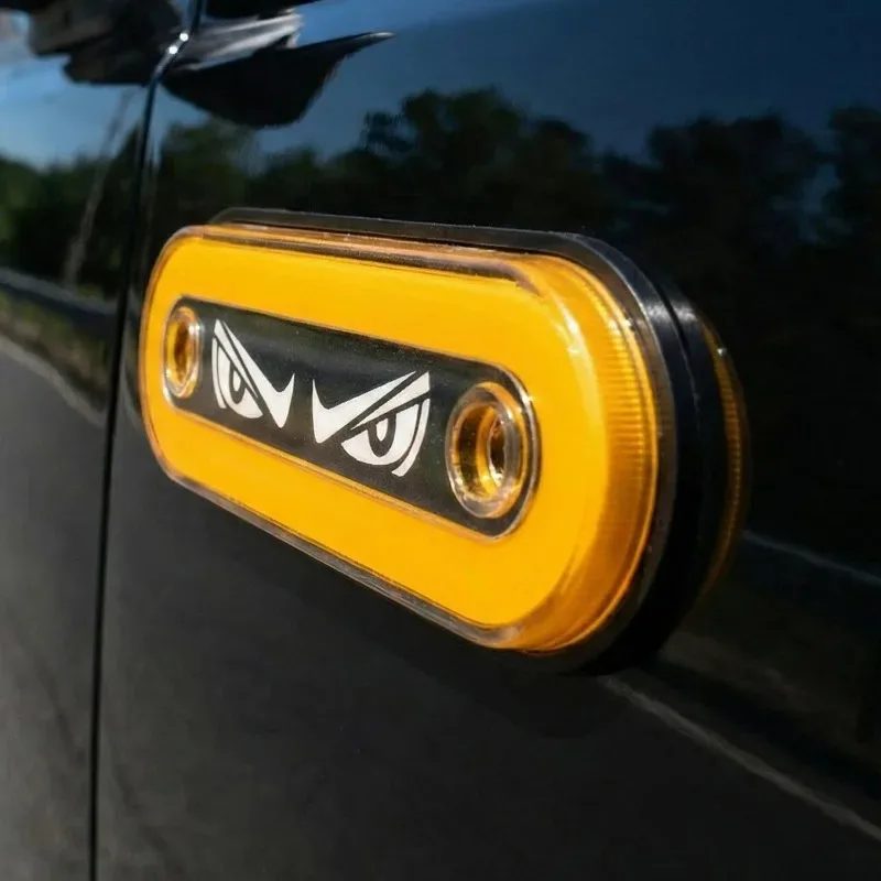 Car Side LED Marker Lights Demon Eye Flashing Warning Lights Van Marker Waterproof External Side Marker Lights 12V-24V