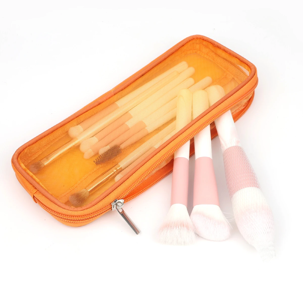 Mesh Makeup Brush Bag Case Holder Organizer Small Cosmetic Pouch Travel Toiletry Bag Pencil Case Makeup Artist Storage Bag view 6