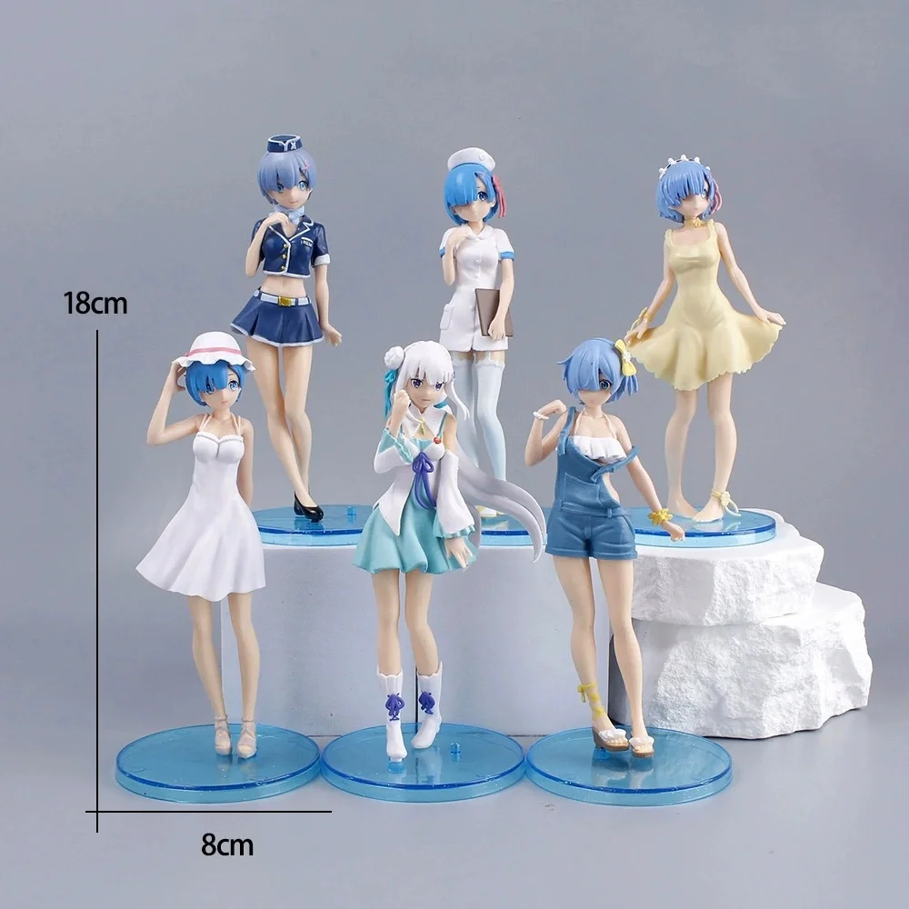 17 cm Re: la vie dans un monde différent de zéro Rem Ram figurine jouets Collection cadeau de noël poupée Emilia infirmière uniforme modèle