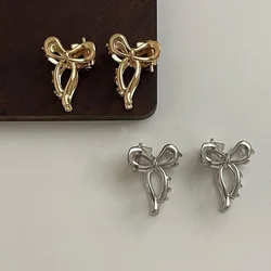 2pcs Silver Gold Metal Bowknot Claw Clips Cute Women Girls Bangs Hairpin Mini Barrettes Styling Hairgrips