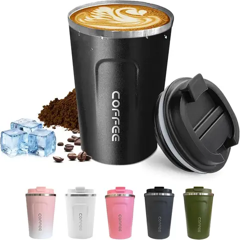  Stainless Steel Coffee Mug Travel Double Leak Proof Car Thermos Cup Tea Coffee Mug Reusable Hot Cold Drinks Insulated Cup