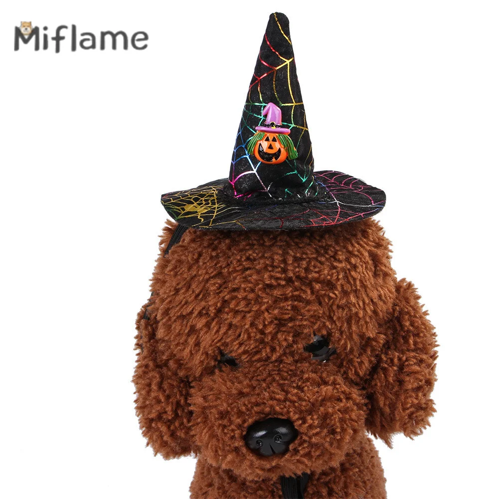 

Miflame Creative New Pet Accessories Cats Dogs Halloween Christmas Hat Spider Pumpkin Head Cover Small Dog Funny Headwear Bichon