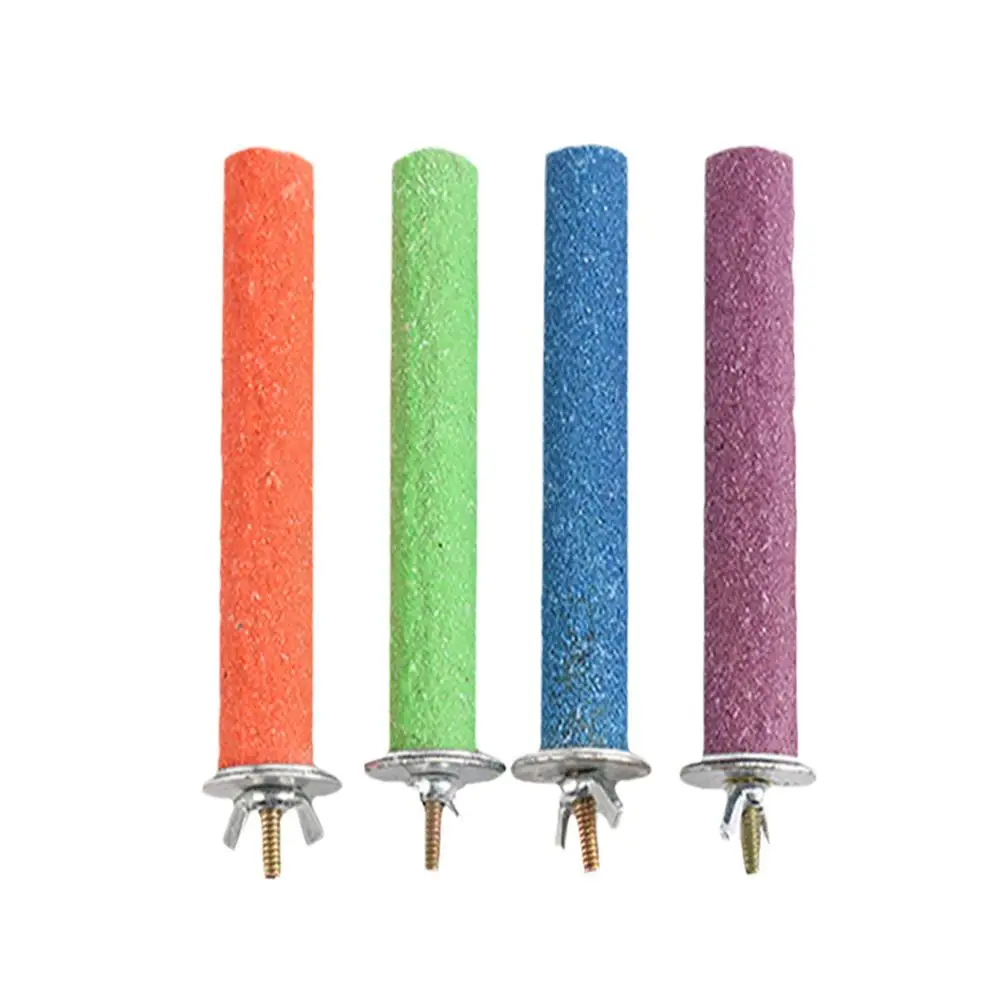 Soporte para percha para pájaros, estante para percha para loros, periquito, pico para masticar, rama de pájaro, barra de pie, palo de garra, molienda O2b6