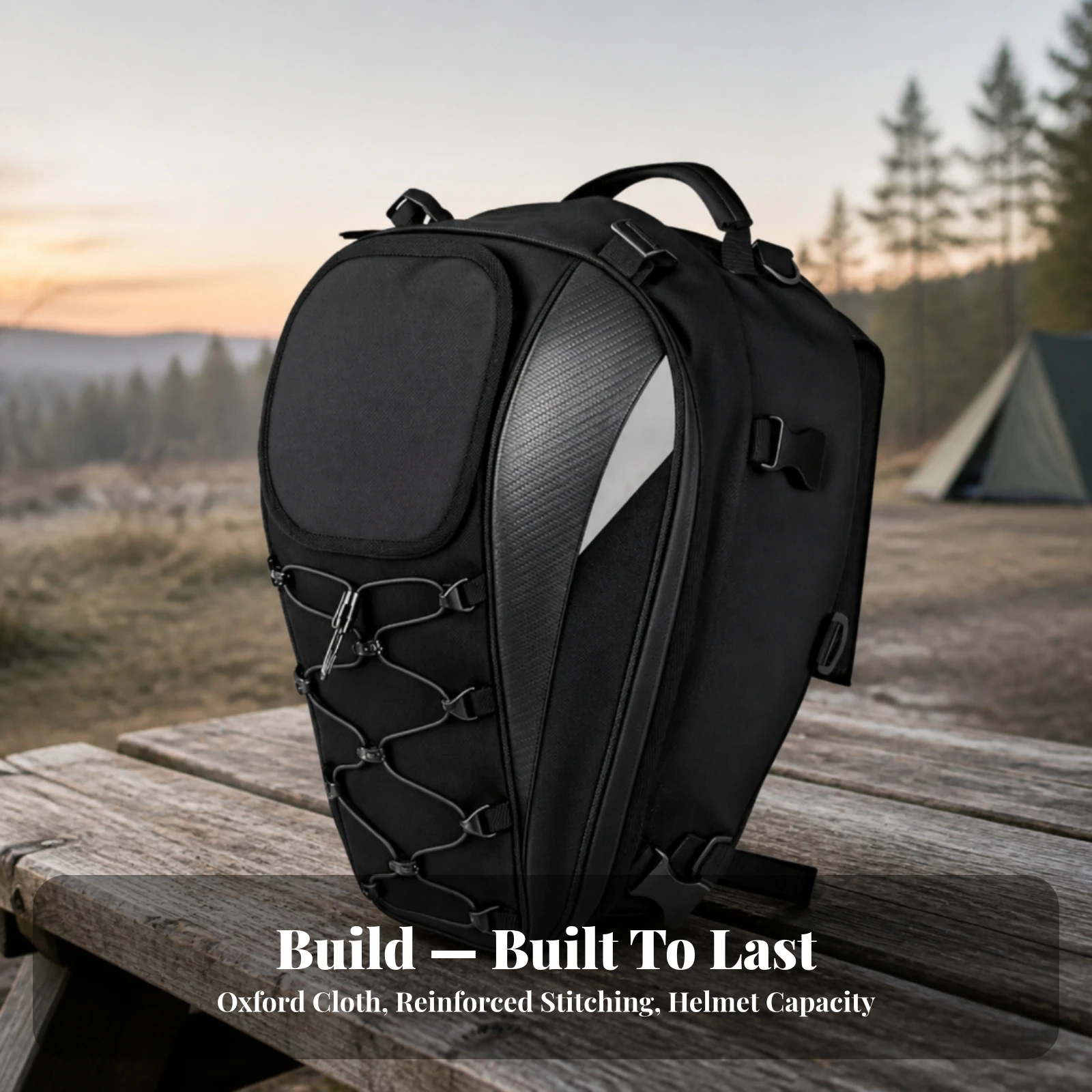 Motorcycle Backpack Expandable Motorcycle Luggage Bag Luggage Storage Backpack Heavy-Duty for Motorcyclists, Road Trips