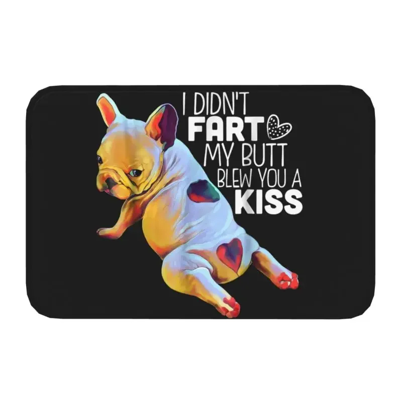 Funny French Frenchie Bulldog Front Door Mat Anti-Slip Indoor Absorbent Puppy Dog Doormat Kitchen Bedroom Entrance Rug Carpet