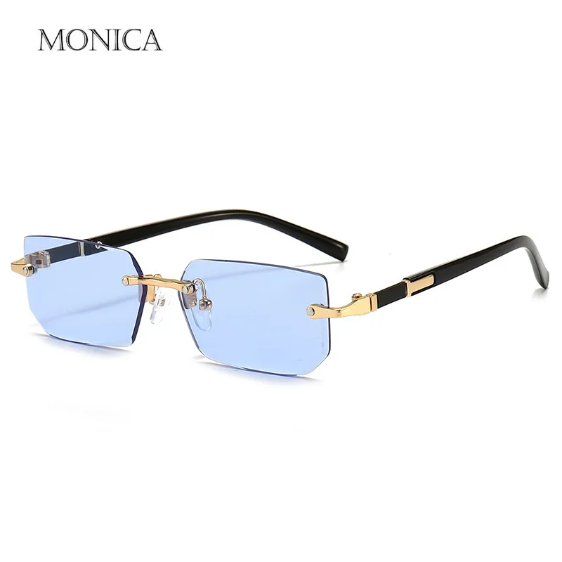 Fashion Rimless Sunglasses Men Women Populare Frameless Sun Glasses Male Female Classic Small Square Summer Traveling Shades