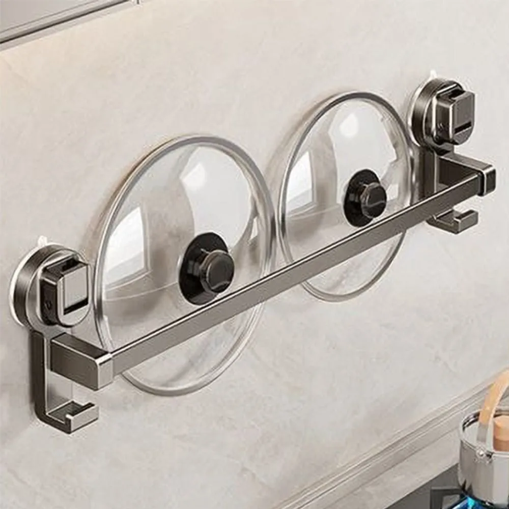 

Punching Free Suction Cup Towel Pole Wall Mounted Strong Load-bearing Bathroom Towel Rack with Hook 30CM/40CM