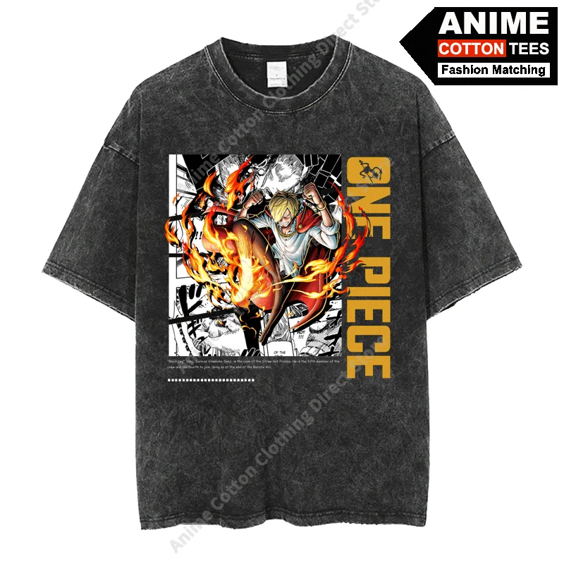 

Anime ONE PIECE - Sanji 'Diable Jambe' Print T Shirt Harajuku Hip Hop Street Men Women Short Sleeve Cotton Vintage Loose Tees