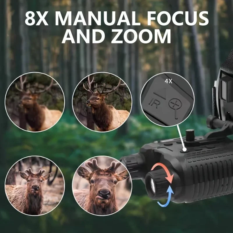 4K HD Night Vision Goggles 10x Optical 8x Digital Zoom 3000mAh Battery Outdoor Binoculars for Hunting and Observation