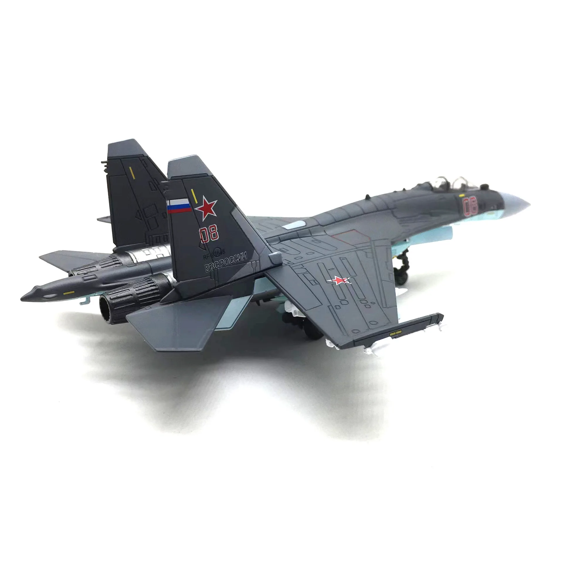 مقياس 1:100 سلاح الجو الروسي Su-35 طائرة هجوم مقاتلة معدنية مقاتلة نموذج عسكري عرض موقف جمع هدية ديكور صغير