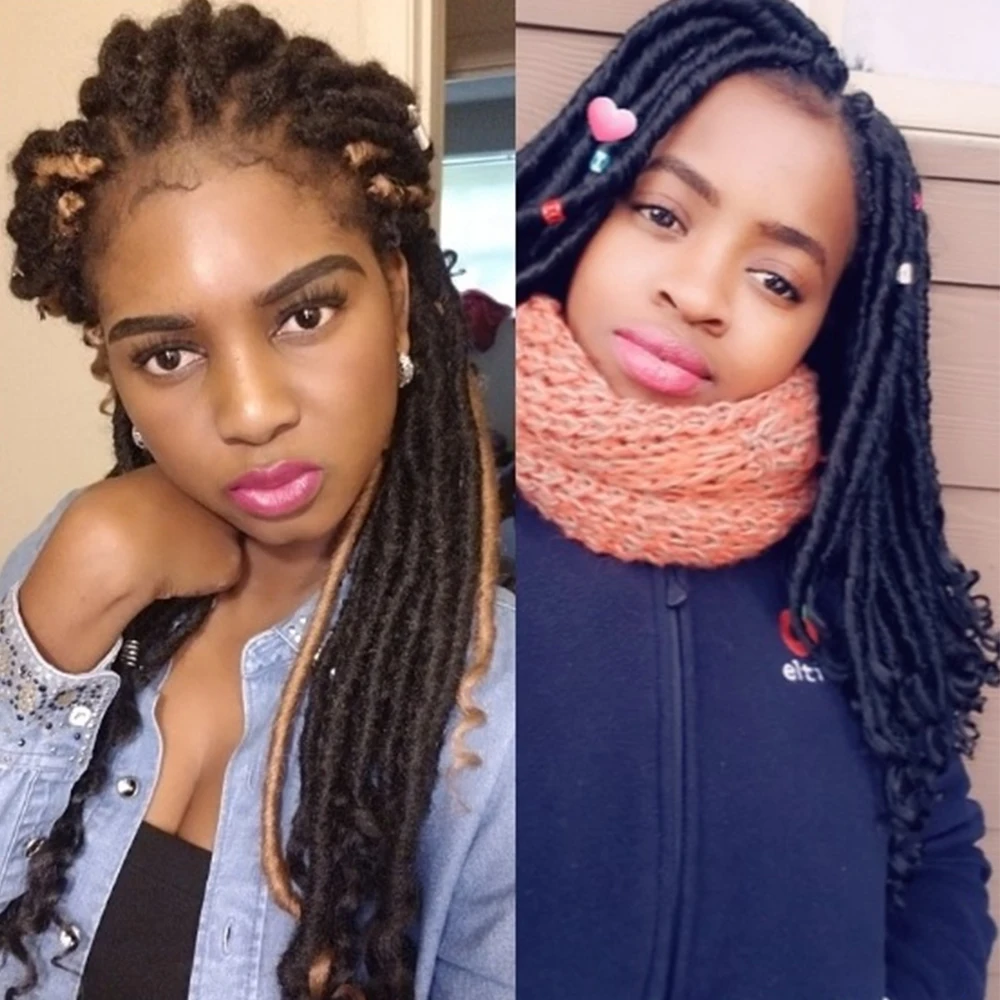 Soft Faux Locs Crochet extensões de cabelo, Encaracolado Termina, Sintético Alma Deusa Locs, Ombre Dreadlocks, Expo City