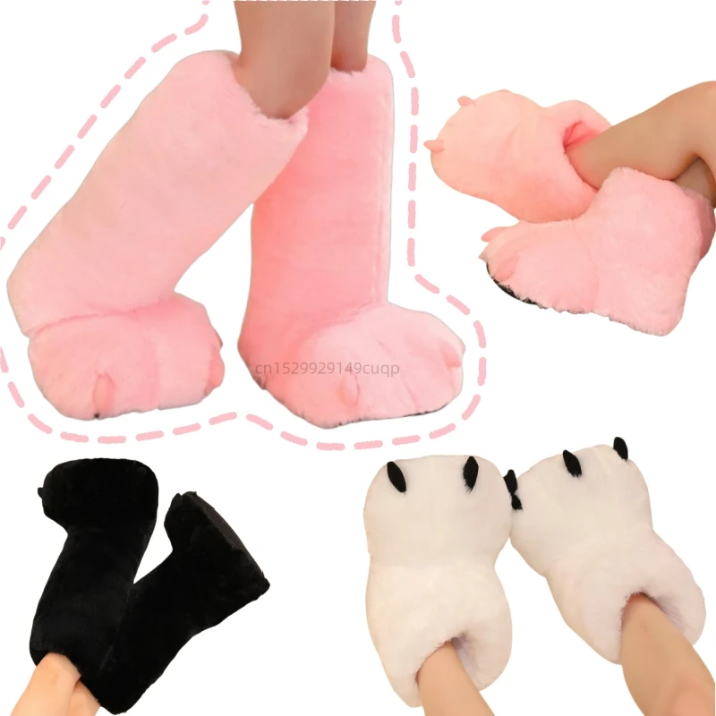 

Free Size High Quality Winter Animal Boots Plush Shoes Tiger Paw Warm Soft Comfortable Shoes For Children Christmas Gift