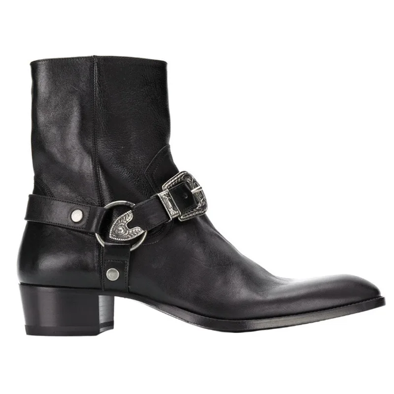 Nieuwe Chelsea Laarzen Heren Schoenen Echt Leer Mode Veelzijdig Business Casual Punk Stijl Straat Feestkleding Klassieke Enkellaarsjes - afbeelding 1