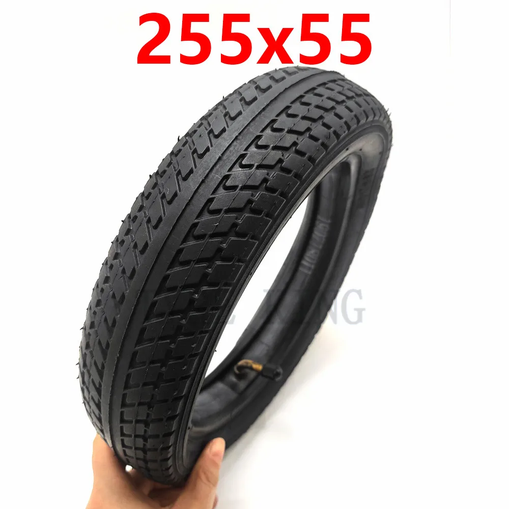 255x55 Inner and Outer Tyre for Children\'s Tricycle Baby Carriage Parts 10 Inch Inflatable Wheel Tire