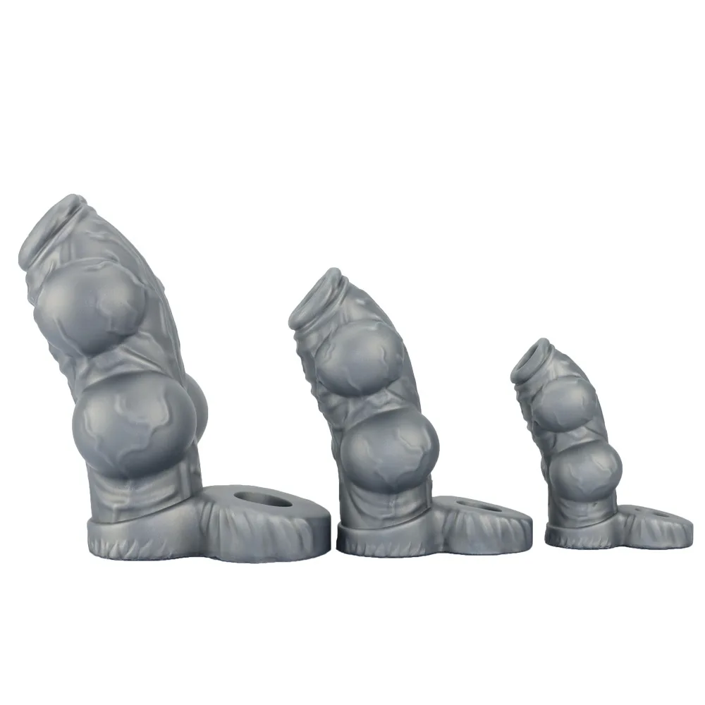 Reusable Silicone Wolf‑Teeth Texture Male Sleeve Flexible Soft Adult Accessory Couple Intimate Game Toy for Men