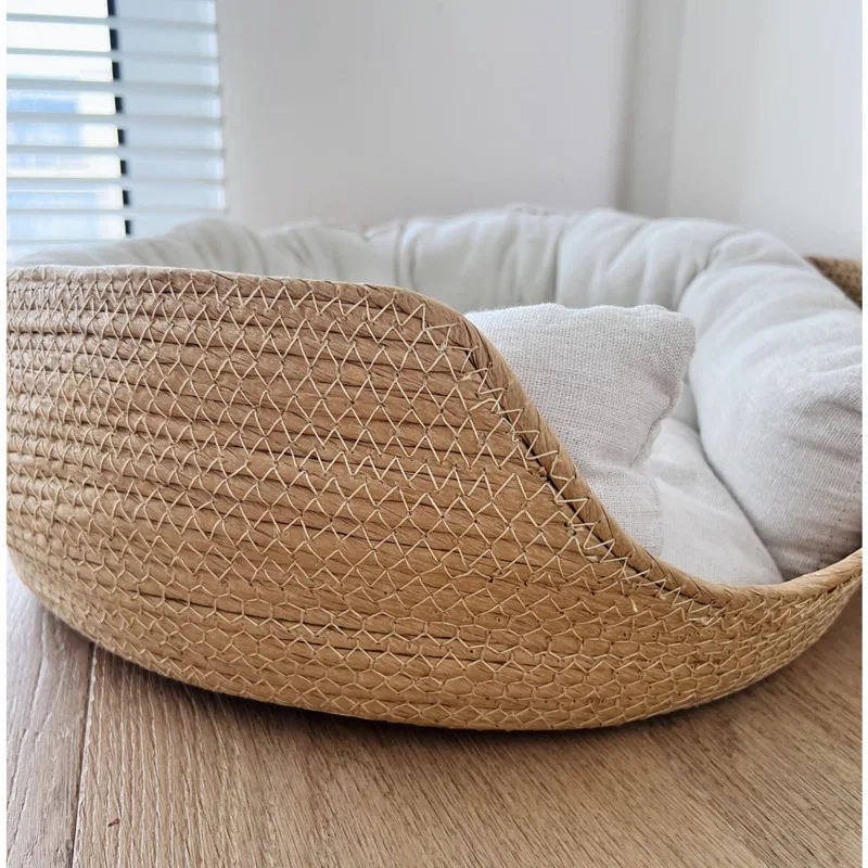 Japanese Minimalist Cat\'s House Handmade Woven Litter For Cat\'s Wrap Around Cat\'s Bed All-season Universal Pet Products