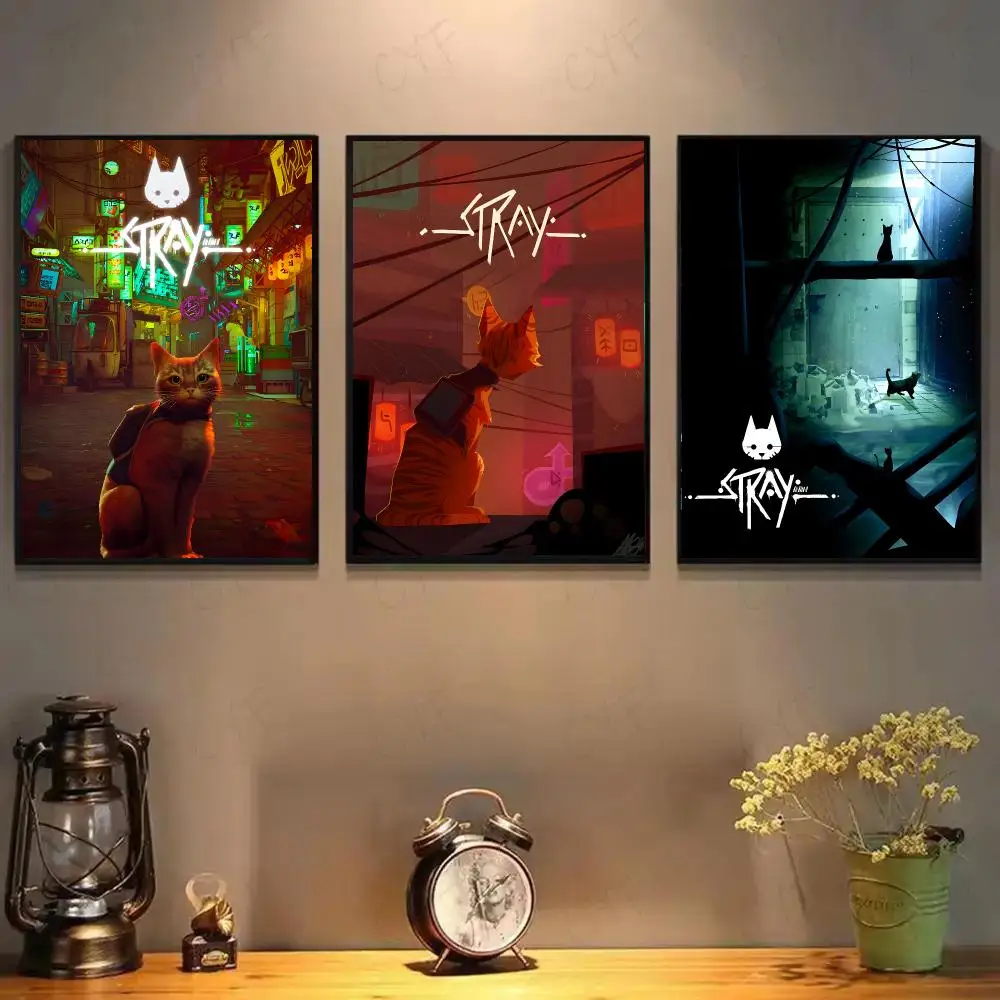 Adventure Game S-Stray Poster High-definition Art Sticker Self Adhesive Waterproof Home Decoration For Living Room