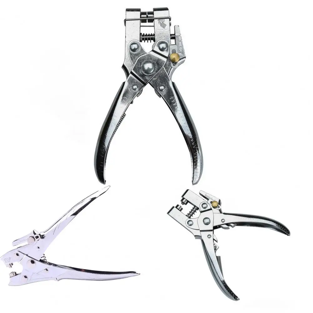 Set Steel Card Shoe Eyelet Heavy Duty Household 2 in 1 for Factory Plier Stainless Puncher Hole Garment Leather Belt Setting