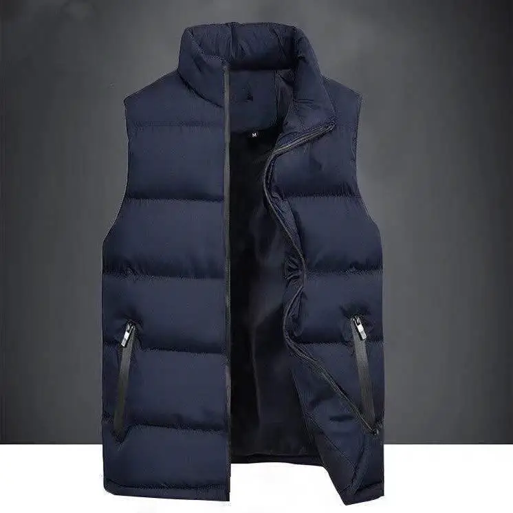 

Men's down Cotton Vest Autumn Winter Workwear Svel Spor Outerwear Casual Loose Fit Youthful Trendy Zipper Closure