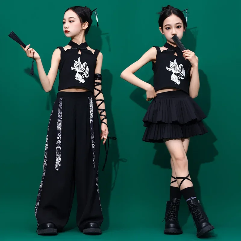 

Kids Performance Dancing Clothes For Girls Group Jazz Dance Costume Chinese Style Ballroom Dance Outfit Stage Wear