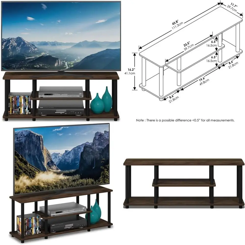 

Walnut/Black 50 TV Stand with Entertainment Center