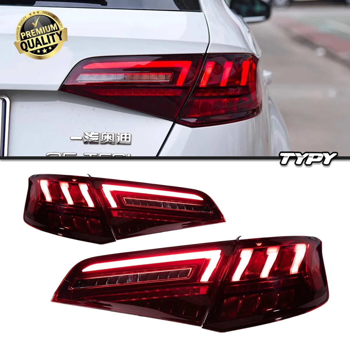 

TYPY Car For Audi A3 Taillights Sportback 2013-2019 Upgrade Modified New DRL Dynamic Turn Signal LED Taillight Auto Accessories