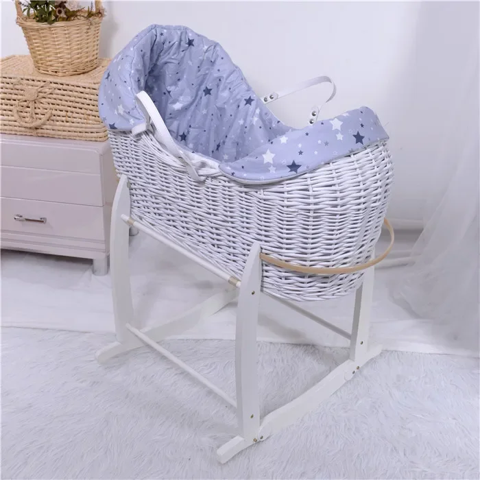 Custom high quality wicker moses baskets portable baby carry basket cradle