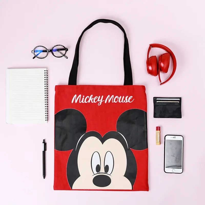 Disney Purses and Handbags Mickey Tote Bags for Women Shoulder Bag Canvas Anime Case Cute Wallet Fashionable Shopping Pouch