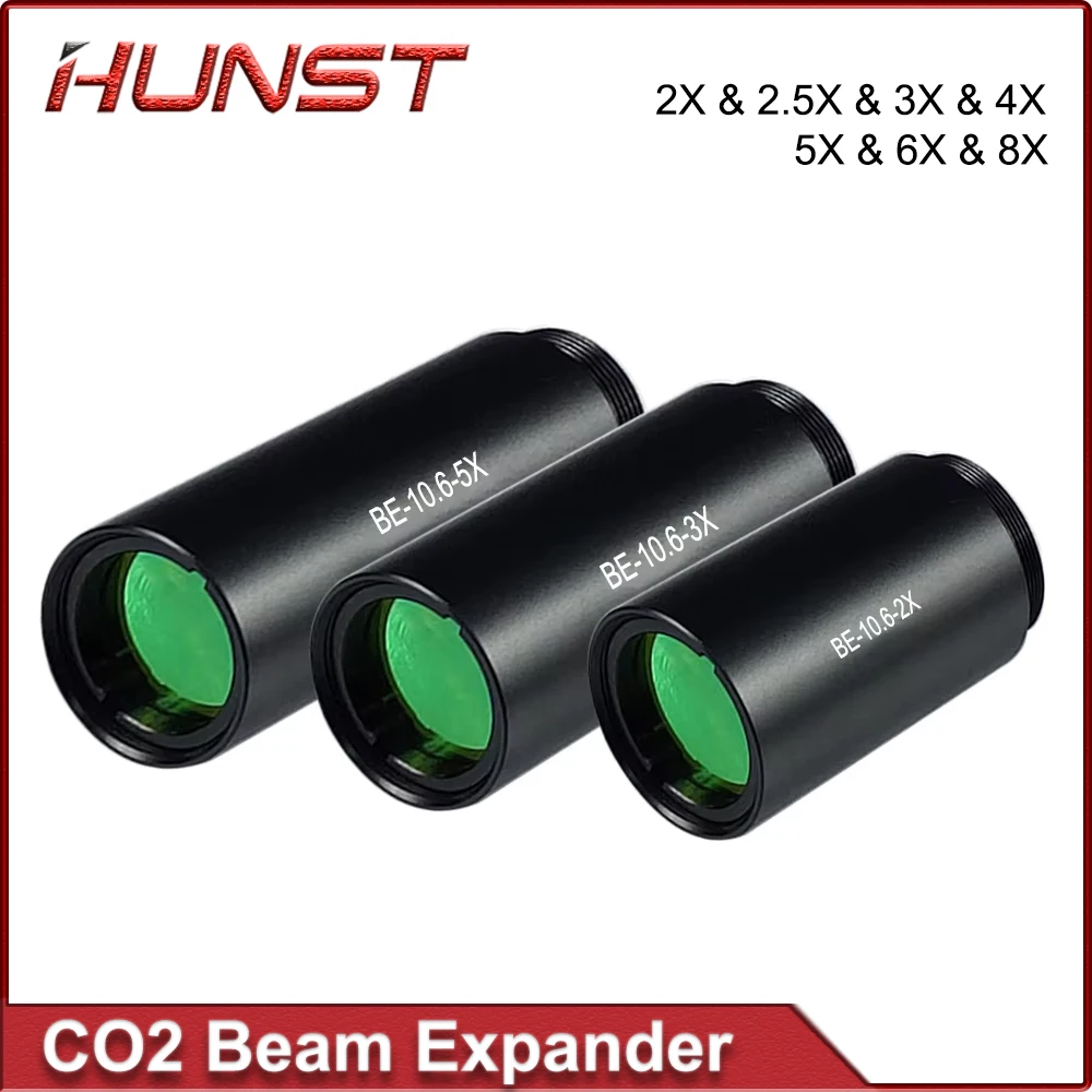 

HUNST CO2 Laser Beam Expander 1.5X - 8X Beam Expansion Ratio M22*0.75 Lens Optics for CO2 10600nm Laser Marking Machine