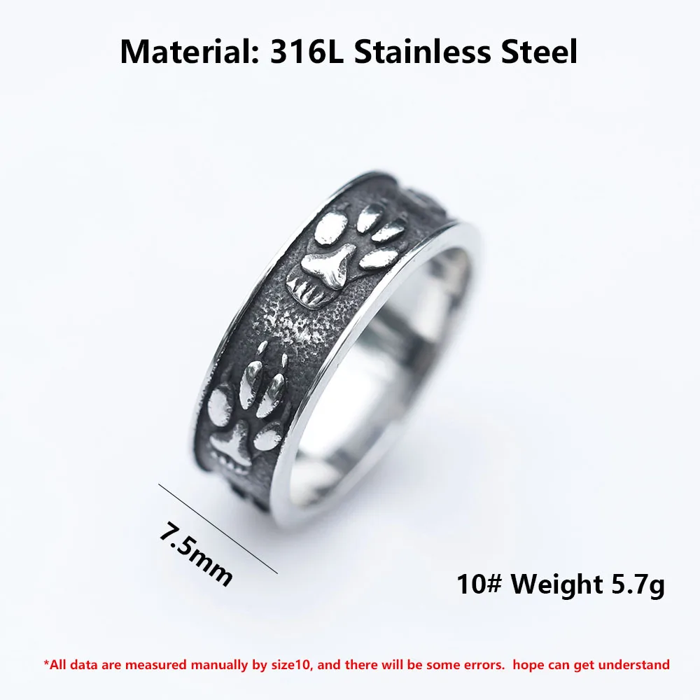خاتم من الفولاذ المقاوم للصدأ للرجال ، خاتم فايكنغ دب باو ، هدايا مجوهرات حيوانات ، مراهقون ، موضة ، جديد ، شحن مجاني ، 316L