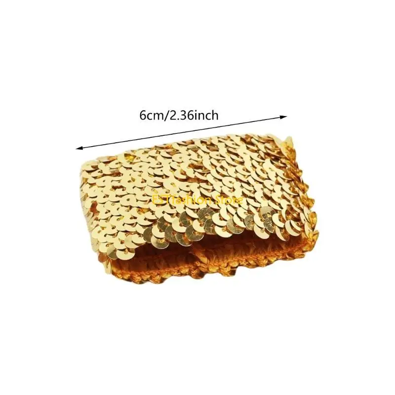 

Y5GC Fashion Sparkling Sequins Cuffs Elastic Arm Sleeves for Women and Girls Various Party Costume Decorative Oversleeves