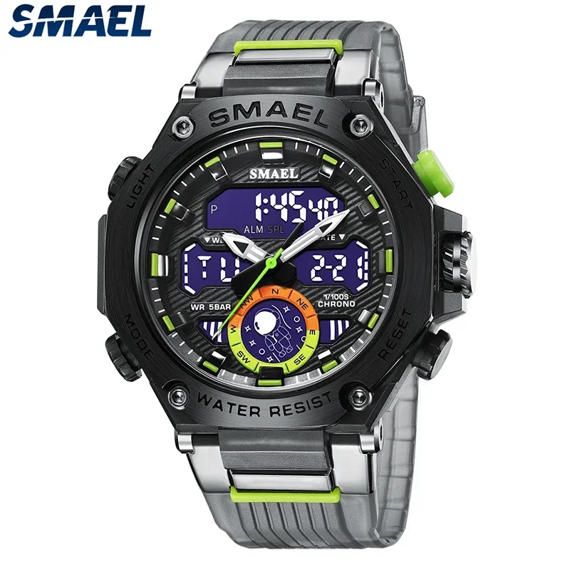 

SMAEL Sport Military Army Clock Alarm Dual Display LED Electronic Watch Waterproof Watches For Men Quartz Wristwatches 8069