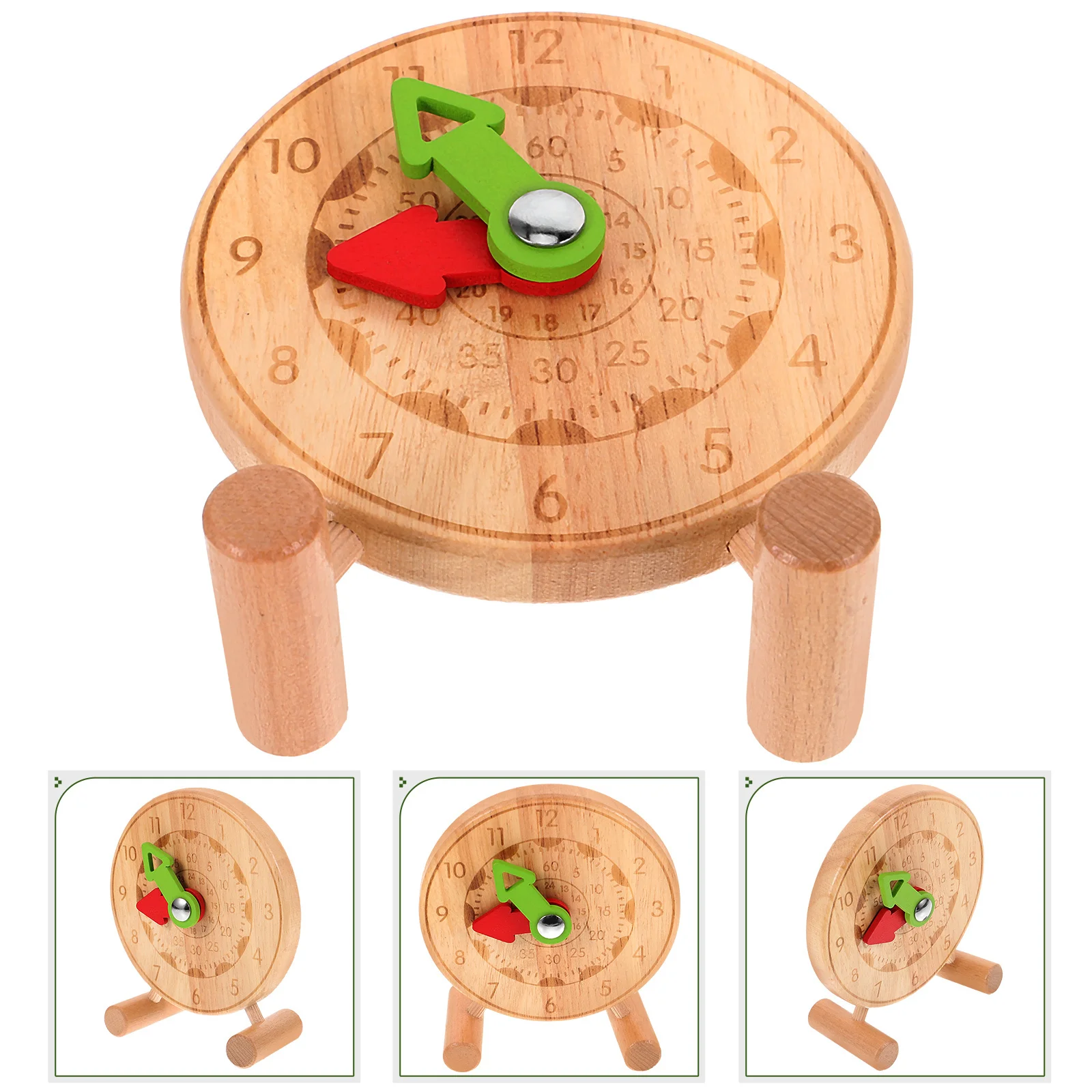

1Pcs Time Cognition Clock Wooden Mini Plaything for Kids Bright Color Learning Educational Baby Puzzle Supportive Stable Smooth