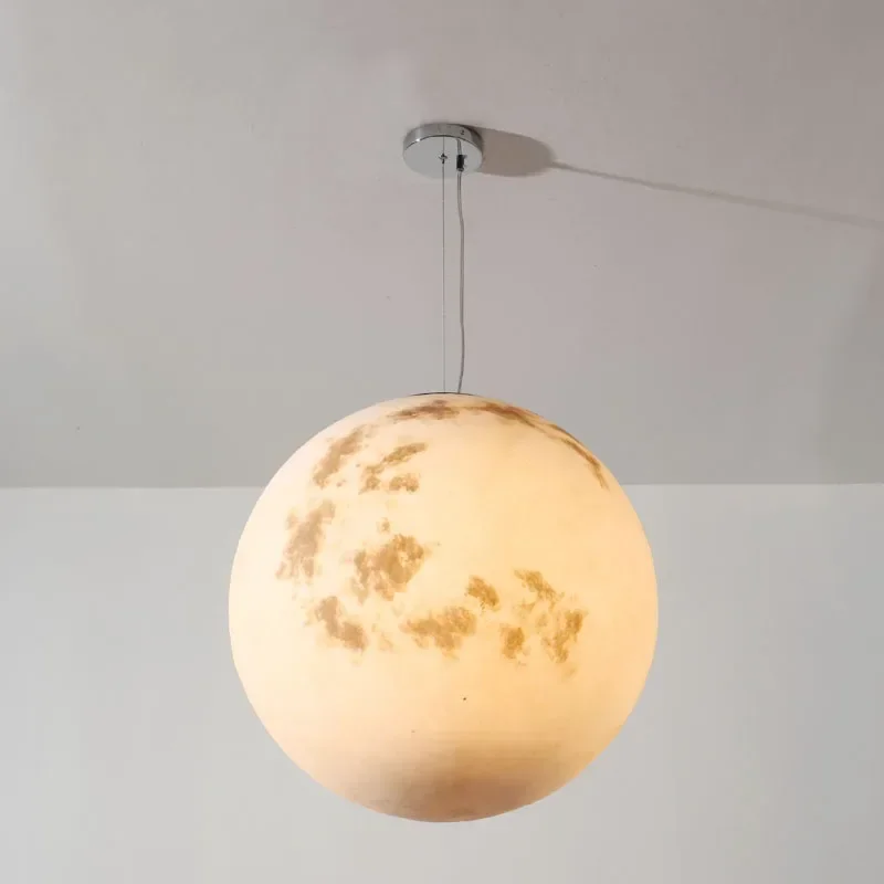 Nordic Modern Creative Moon Pendant Light Retro Living Room Dining Room Personalized Art Ball Home Decoration Light