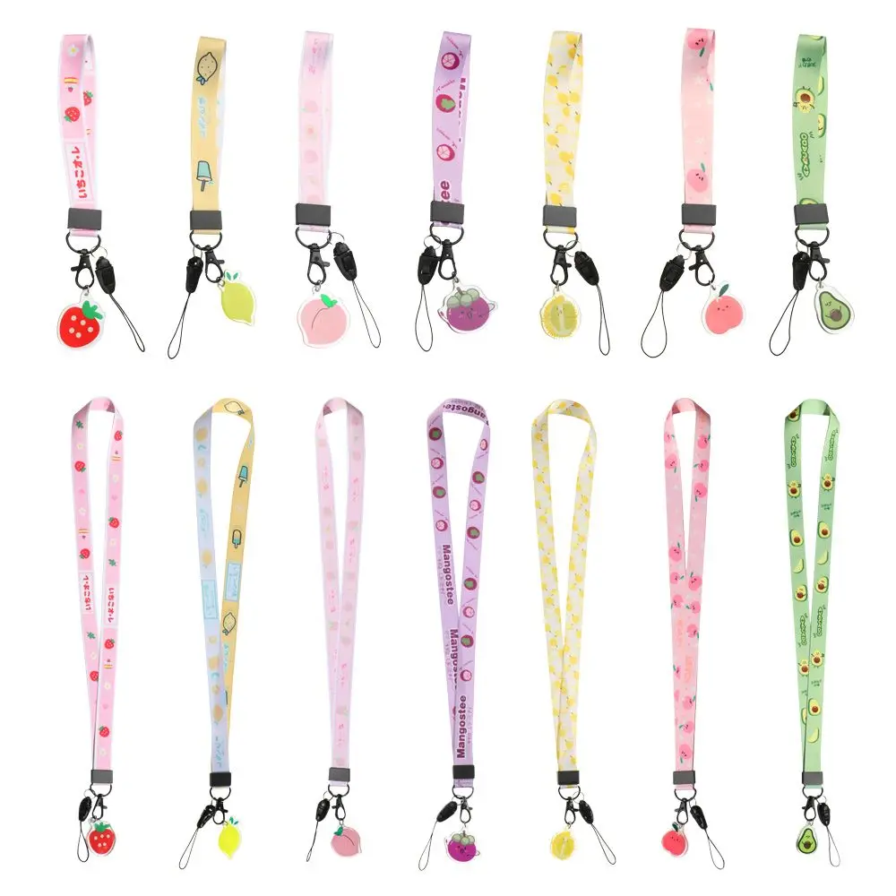 Hang Rope portachiavi custodia per telefono corda appesa Cute Fruit Lanyard portachiavi corda da polso Lariat cordino cordino per telefono cordino