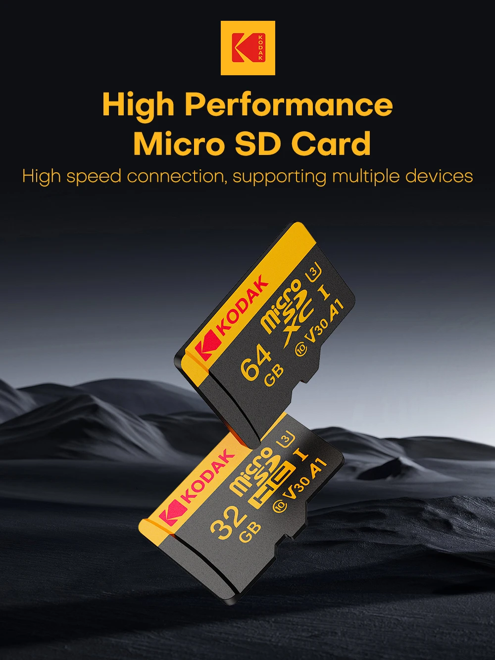 KODAK 100% Original Micro SD Card 16GB 32GB 64GB 128GB 256GB Microsd Memory Card Class10 SDXC U3 4K TF Card for Drone Phone