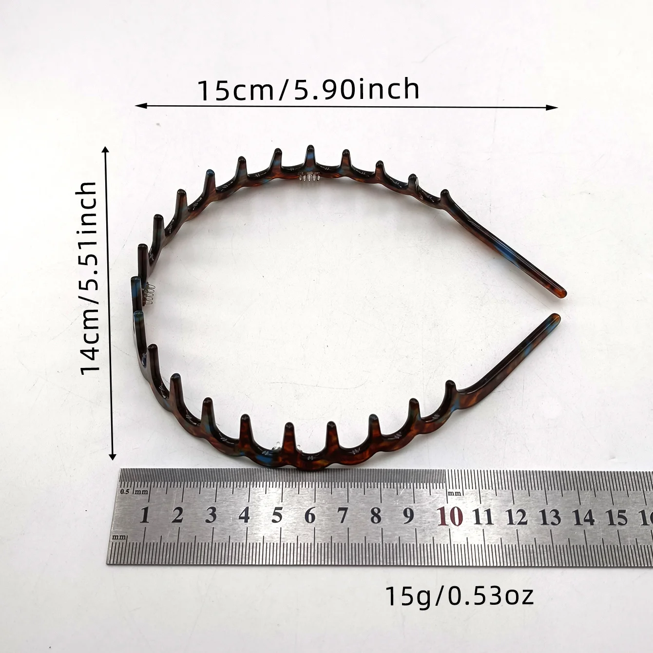Wellen-Stirnbänder für Frauen, einfarbig, gezahnt, rutschfeste Haarbänder, Mädchen-Gesichtswäsche, Sport-Haarbänder, Haar-Accessoires – Detail 2