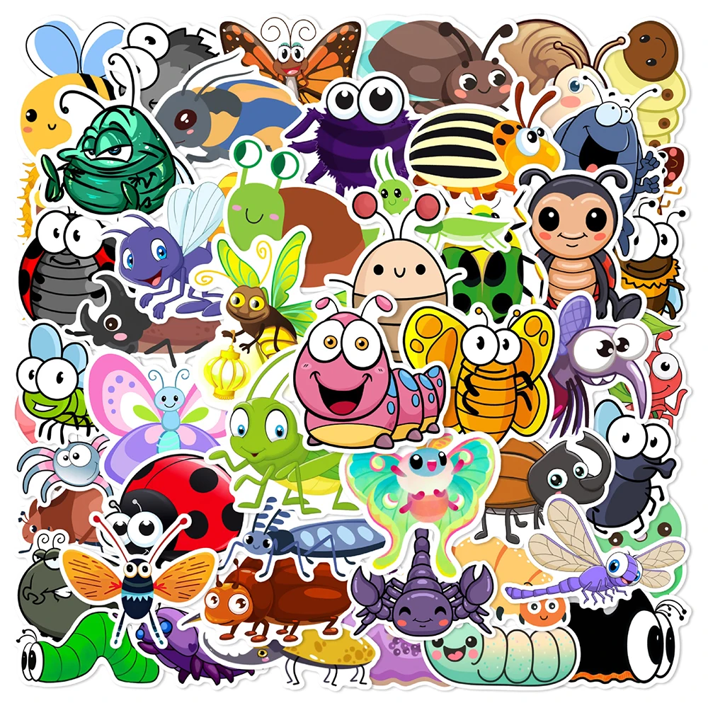 10/30/50 Cartoon Schattige Mier Vlinder Stickers Graffiti Diy Bike Water Cup Opbergdoos Bureau Decoratie Waterdichte Stickers Kids Speelgoed