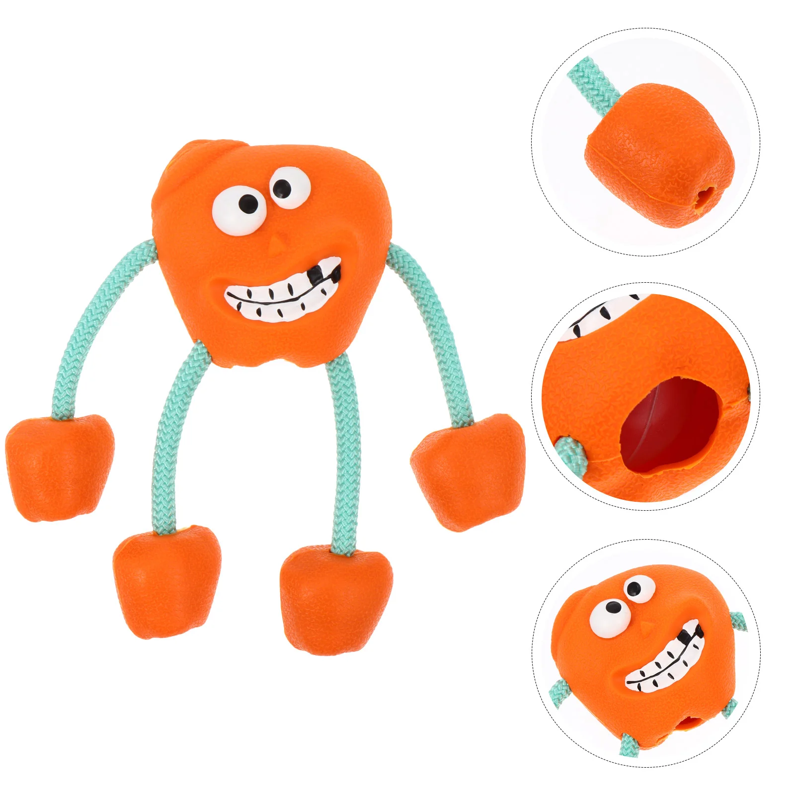 

Small Dog Toys Teething Pet Molar for Vocalize Cleaning Interactive Bite Orange Grinding