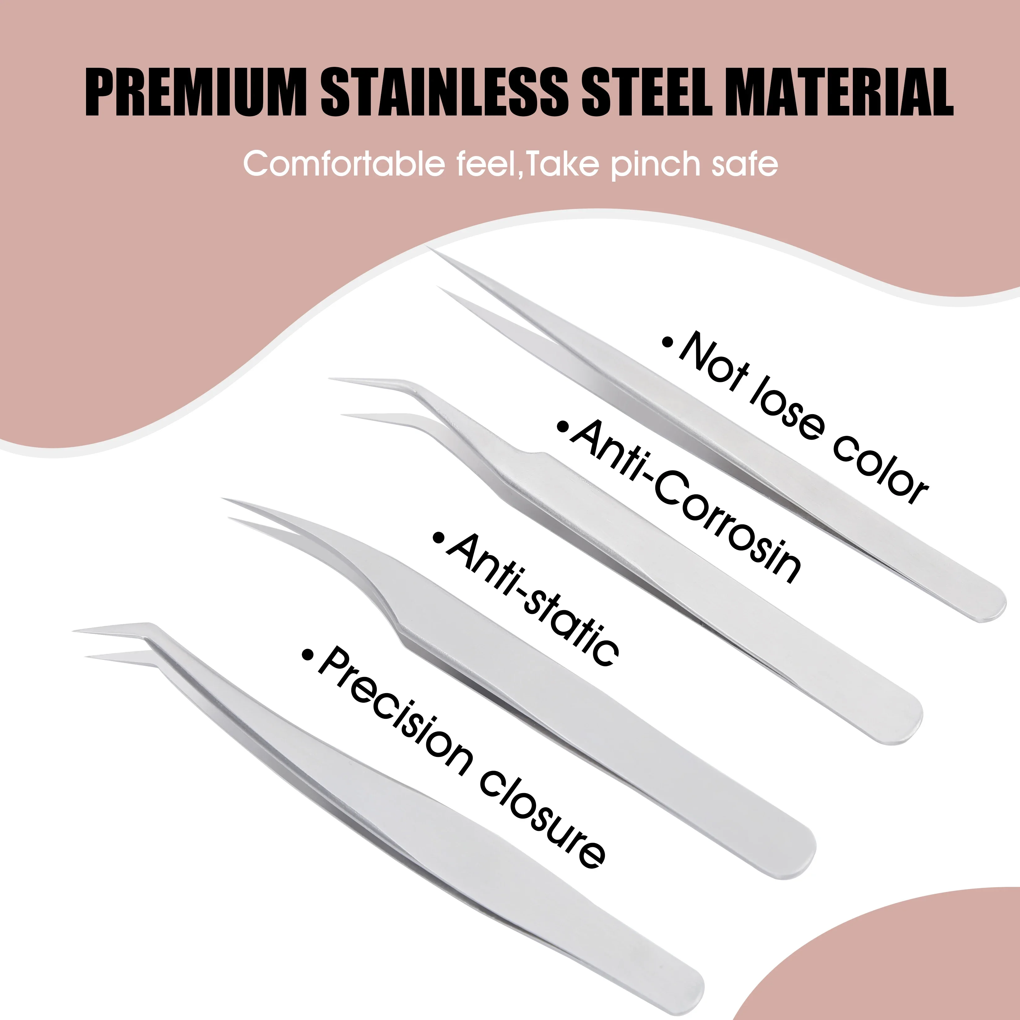 MASSCAKU Eyelash Extension Tweezers Makeup 1PCS Russian Professional Accurate Volume Classical Stainless Steel Tweezers