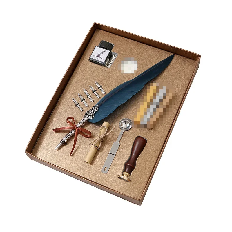 

Сургучная краска, восковая краска, ложка, набор чернил, перо, подарок, ручка для подписи, бизнес-подарок, канцелярские принадлежности, 5 наконечников для авторучек, перьевая ручка